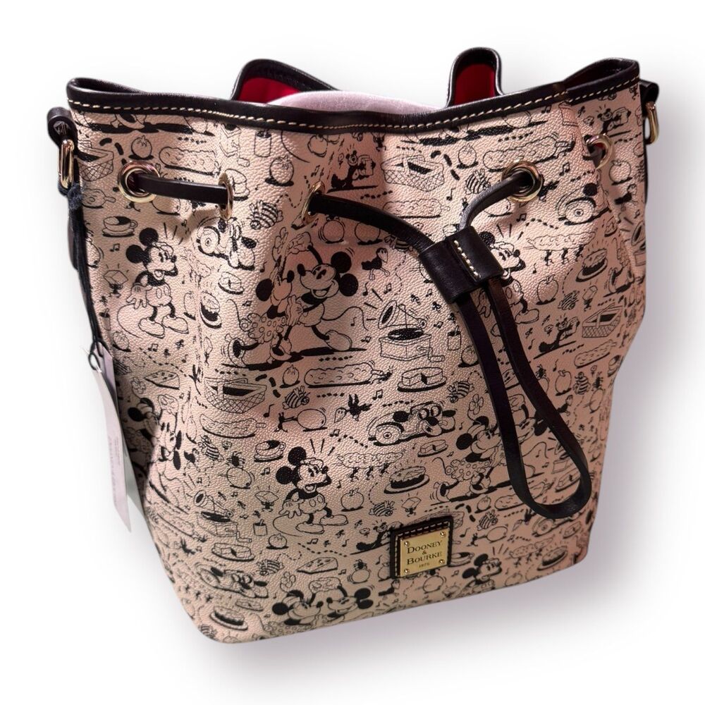 Dooney & Bourke Mickey and Minnie Mouse The Picnic Drawstring Bag BNWT‎ Rare